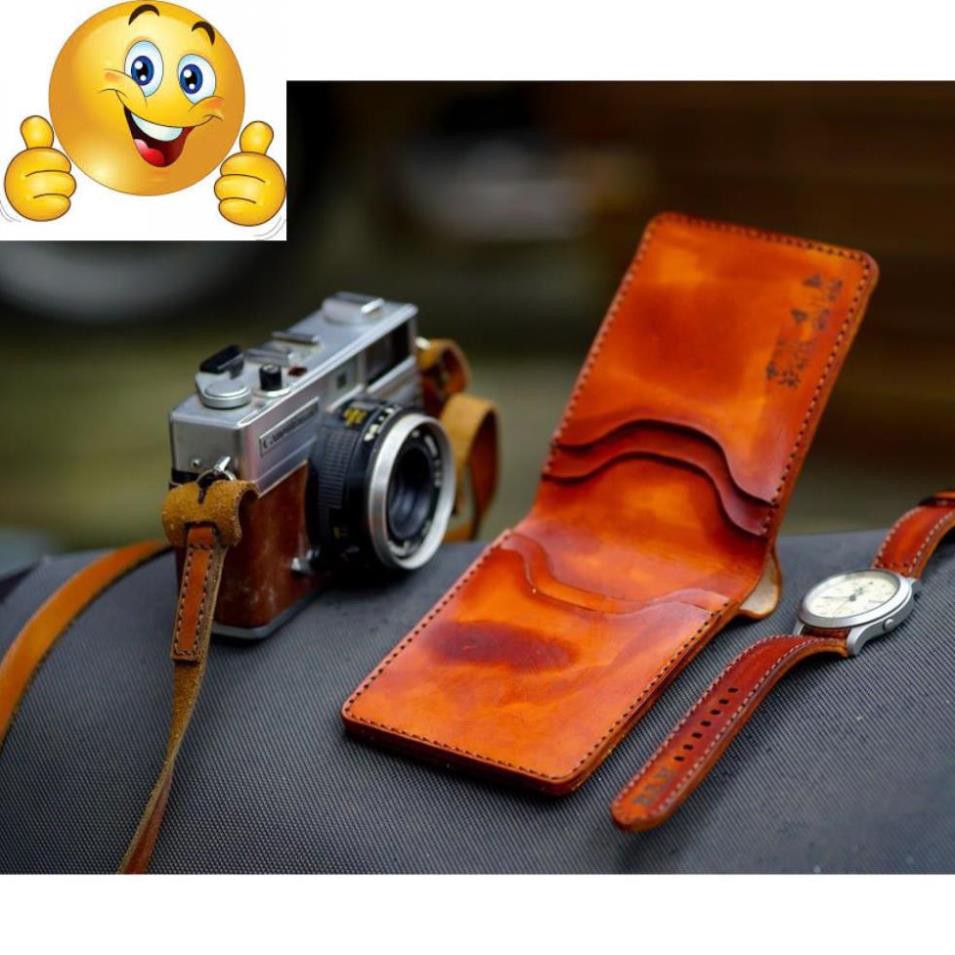 VÍ RAM TRỐNG ĐỒNG XANH DƯƠNG DÁNG NGANG (DA BÒ THUỘC THẢO MỘC) – MỆNH THỦY VÀ MỆNH MỘC - HÀNG CHÍNH HÃNG RAM LEATHER .