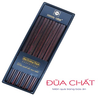 Đũa gỗ trắc thương hiệu trường thịnh - hộp màu đen - 10 đôi trơn vuông.