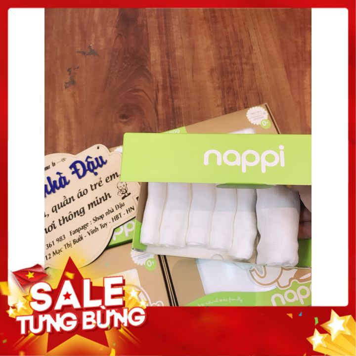 Khăn sữa sợi tre cao cấp Nappi (6 chiếc/hộp) - SALE SỐC