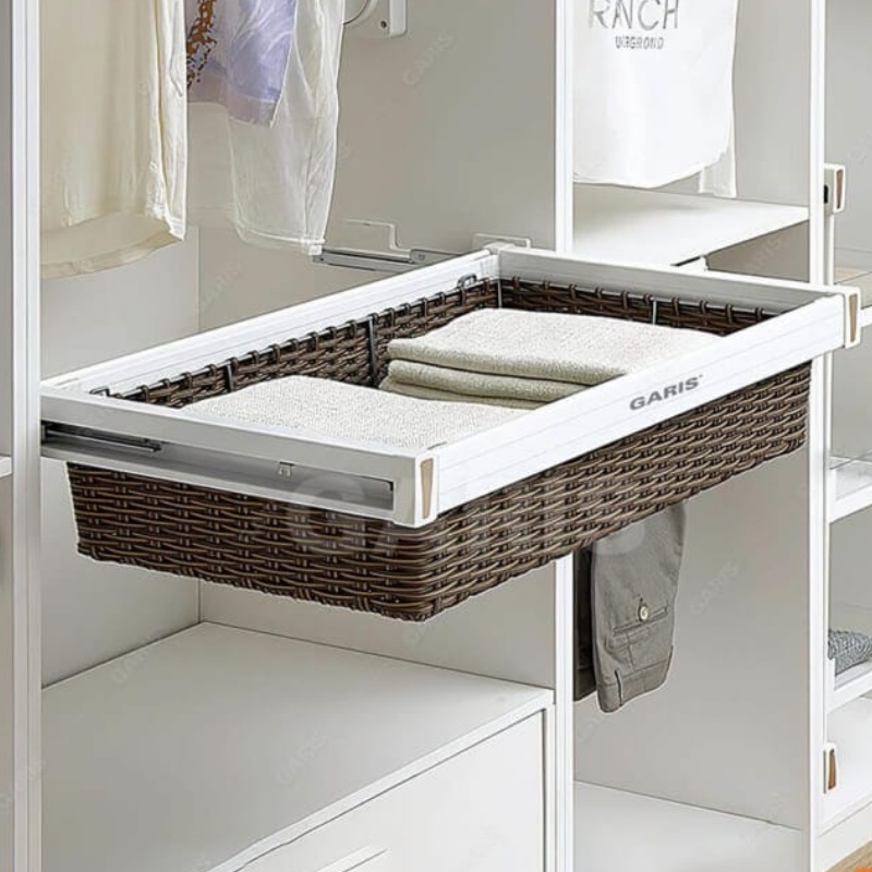 Ngăn Kéo Giỏ Mây Để Đồ Gập Garis GW06 - Ray Âm Giảm Chấn