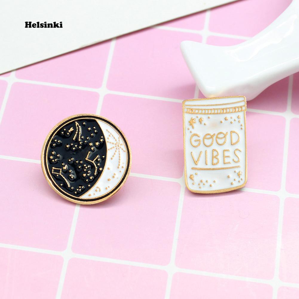 2 Huy Hiệu Cài Áo Khoác Denim In Chữ Good Vibes Ursa Major