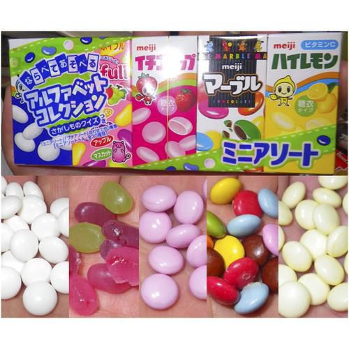 Set 5 hộp kẹo sữa chua khô Meiji mini trái cây 63gr - Nhật Bản