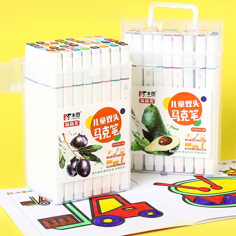 Bộ Bút Đánh Dấu Hai Đầu 12 Màu Graffiti Nghệ Thuật