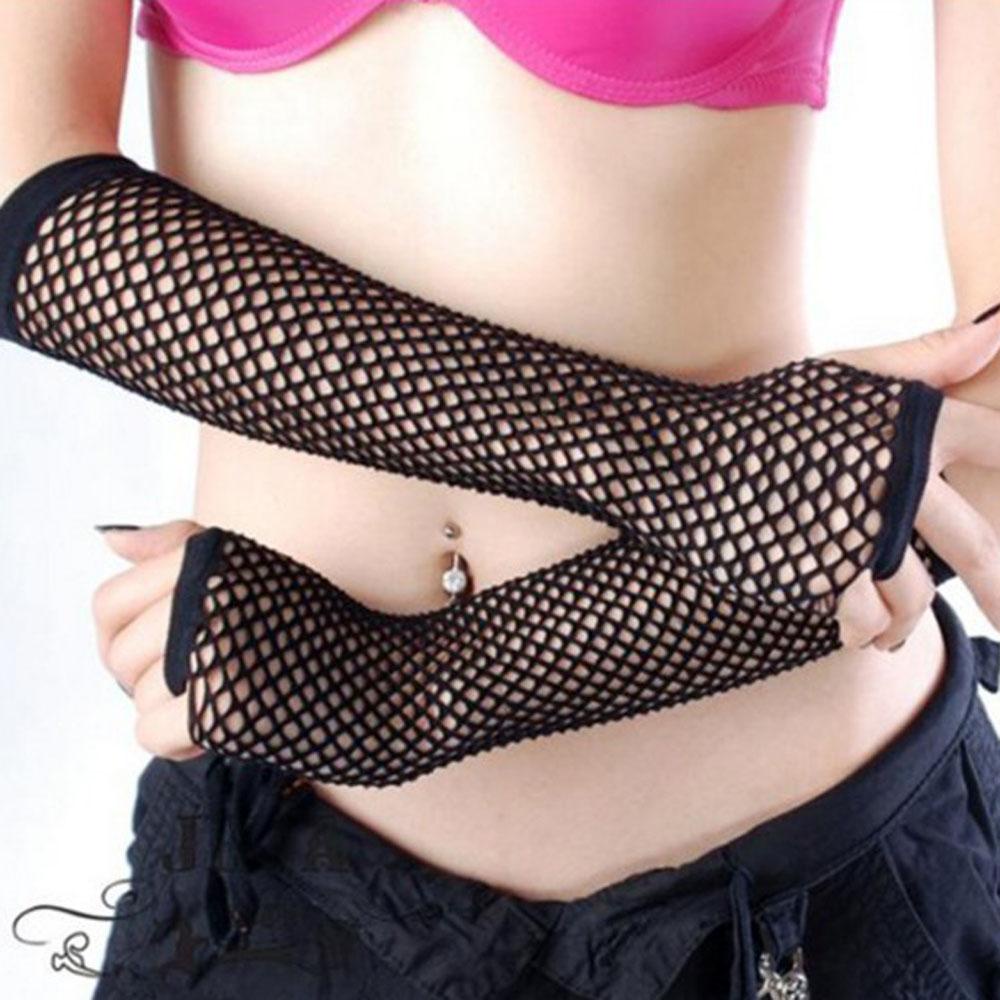 Găng Tay Lưới Hở Ngón Hóa Trang Gothic Punk