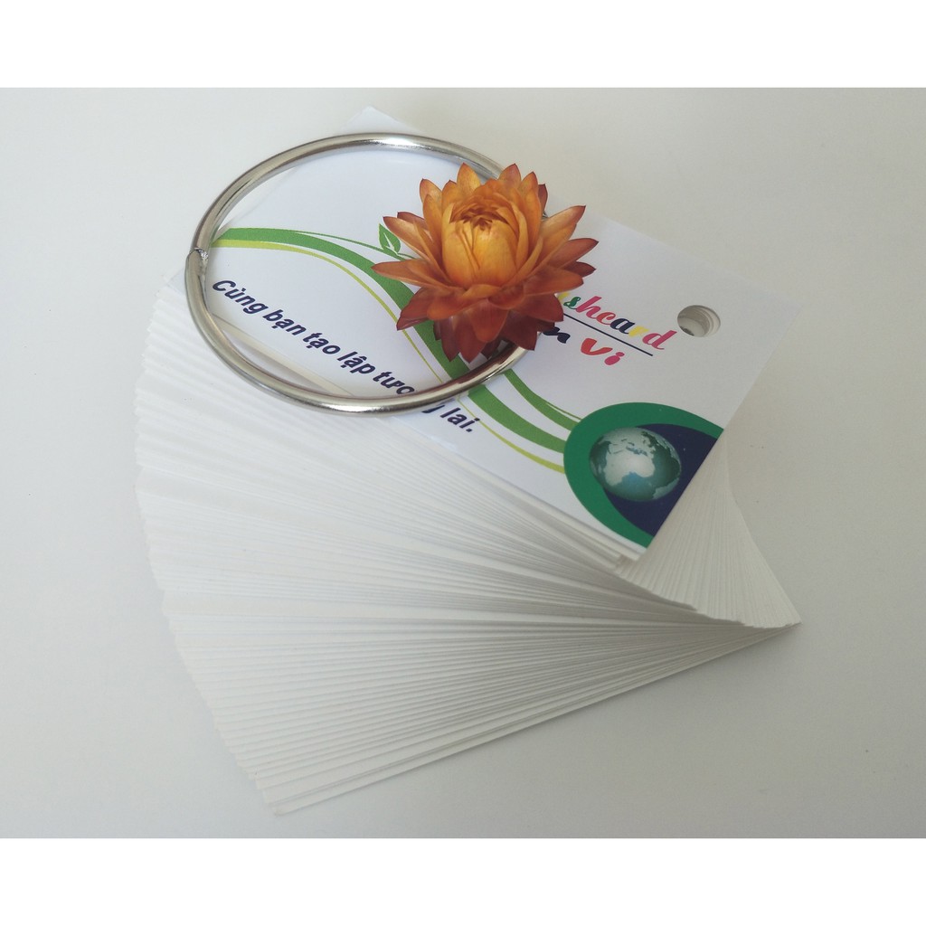 1000 thẻ flashcard kích thước 5x8cm vuông học tiếng anh, nhật, đức, pháp, hàn