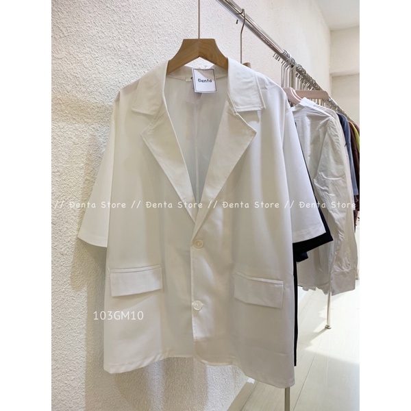 Áo Blazer cộc tay cổ vest -103GM10 - Đenta shop | BigBuy360 - bigbuy360.vn