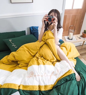 Set chăn ga Cotton TC phối cá tính.