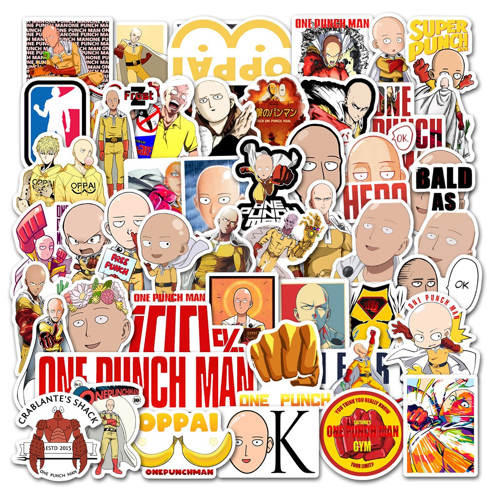 Set 49 Nhãn Dán Trang Trí Hình Nhân Vật Hoạt Hình One Punch-Man