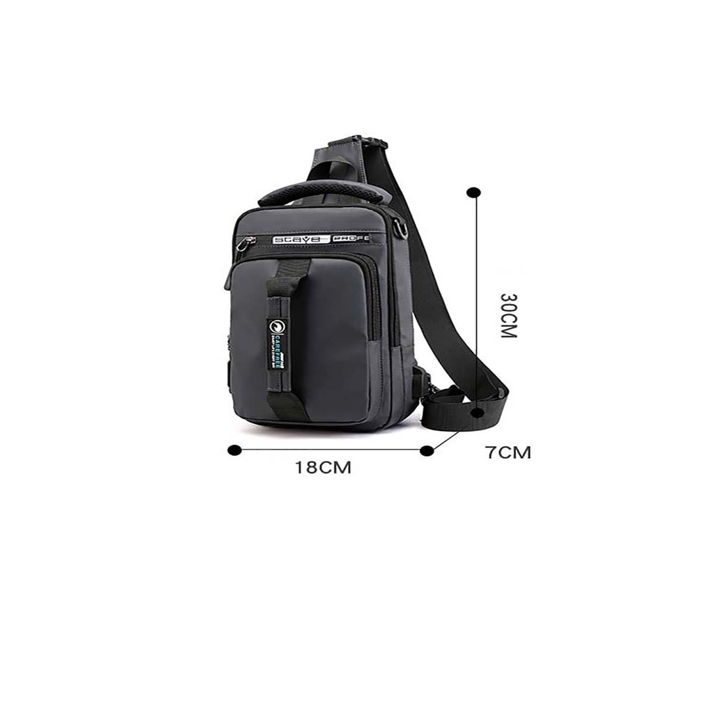 Túi Đeo Chéo Ngực Haoshuai Đi Phượt Nam Nữ Phong Cách, Siêu Nhẹ Chống Nước, Có Cổng Usb Tiện Lợi | BigBuy360 - bigbuy360.vn