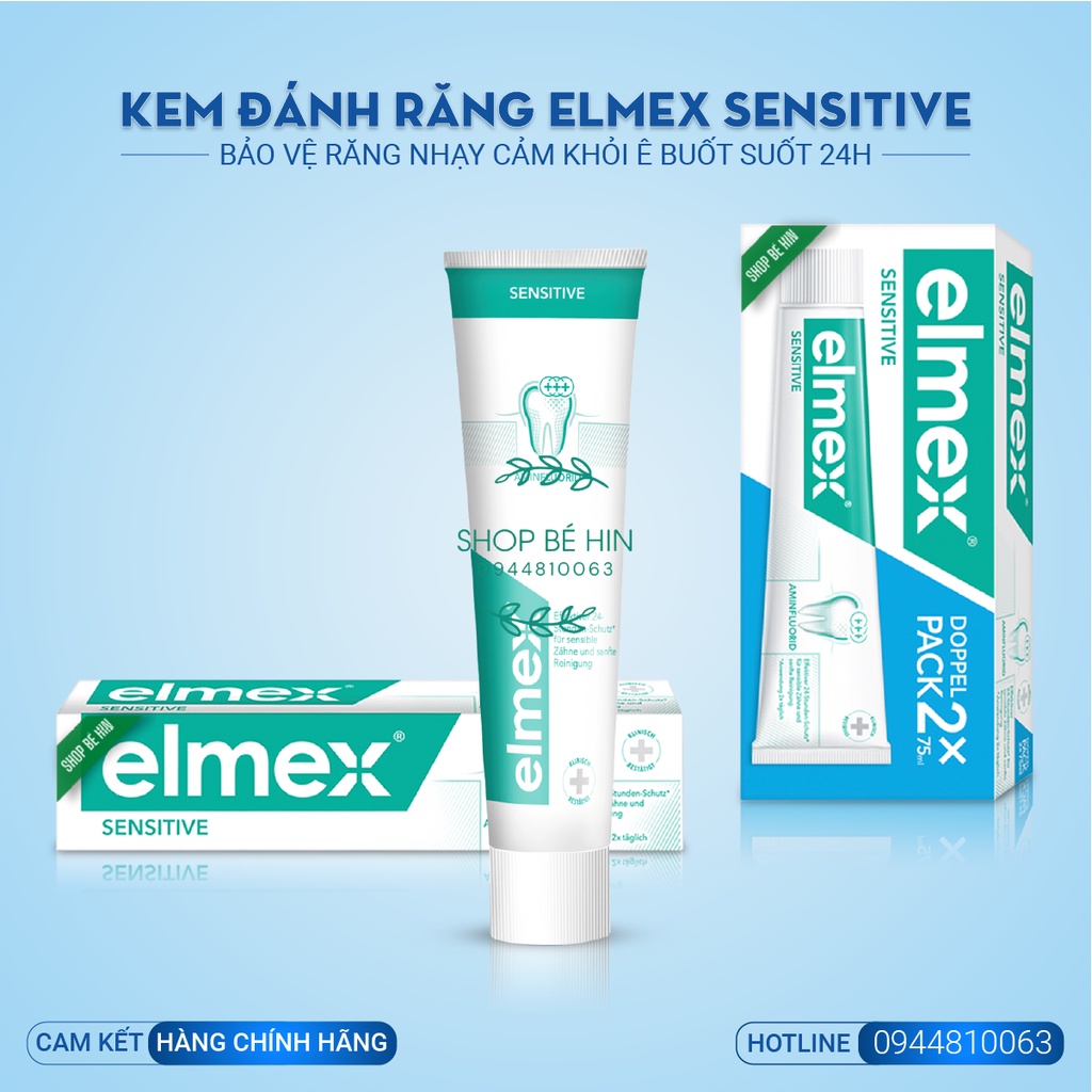 (Có set 2 hộp) Kem đánh răng Elmex Sensitive chống ê buốt cho răng nhạy cảm, Hàng Đức chính hãng
