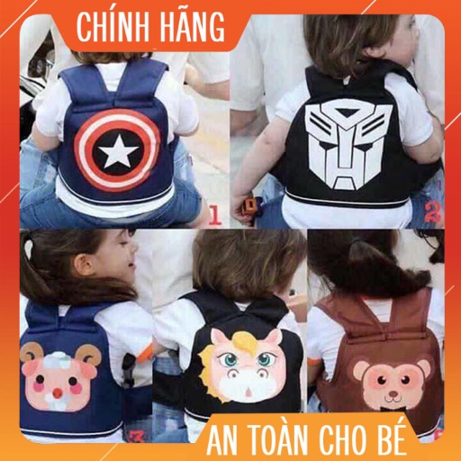 Đai đi xe máy an toàn cao cấp hình khủng long đeo vai, thắt lưng, đai ngực cho bé 1-10 tuổi