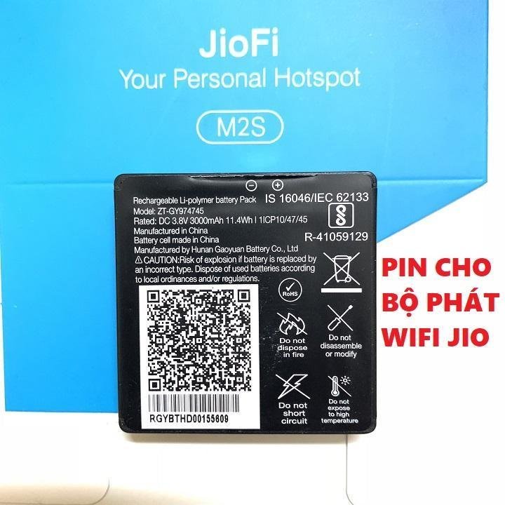 PIN CỤC PHÁT WIFI ZTE JIO JMR 1040 DI ĐỘNG CẦM TAY PIN NHẬP KHẨU THEO MÁY HÀNG CHUẨN LOẠI 1