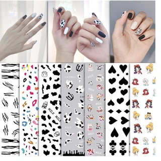Sticker trang trí nail hinh bò sữa