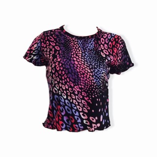 Áo croptop hoạ tiết da beo