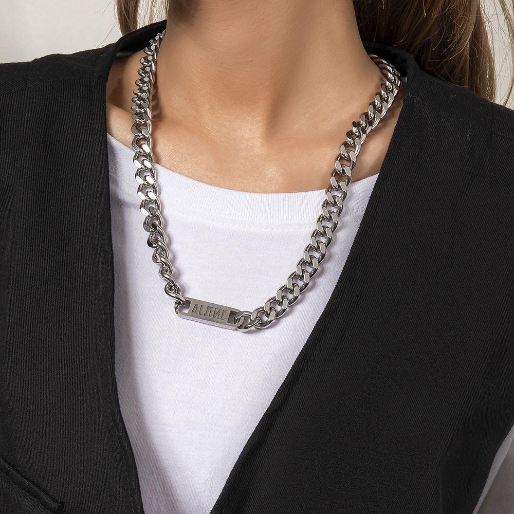 Vòng Cổ Choker Dây Xích Dày Dặn Phong Cách Punk Đơn Giản Cho Cặp Đôi