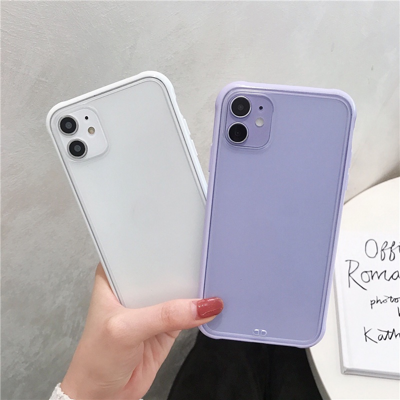 Ốp điện thoại trong suốt cứng mờ có túi khí thích hợp cho iPhone 13 12 11 Pro Max Mini XS XR X XS Max 8 7 Plus + SE 2020