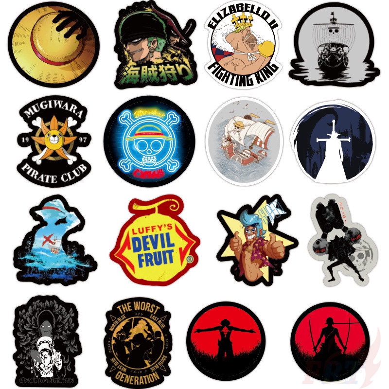 Bộ 100 miếng sticker in họa tiết hoạt hình One Piece doodle hỗn hợp trang trí vali/laptop/ván trượt