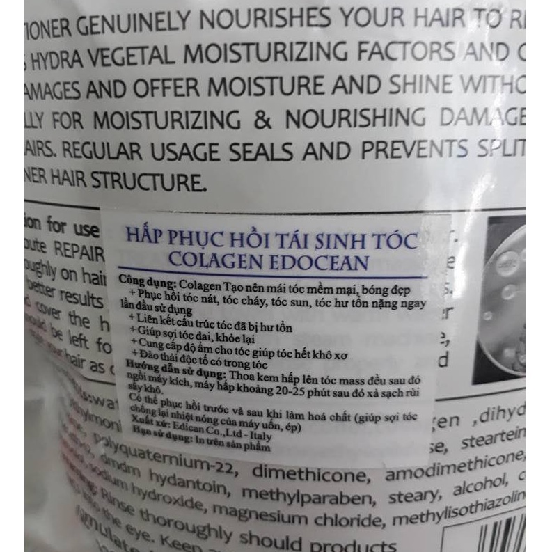 [SỈ] [CHÍNH HÃNG] Hấp dầu phục hồi tóc siêu mềm mượt Edocean Collagen &amp; Keratin Mask 1000ml