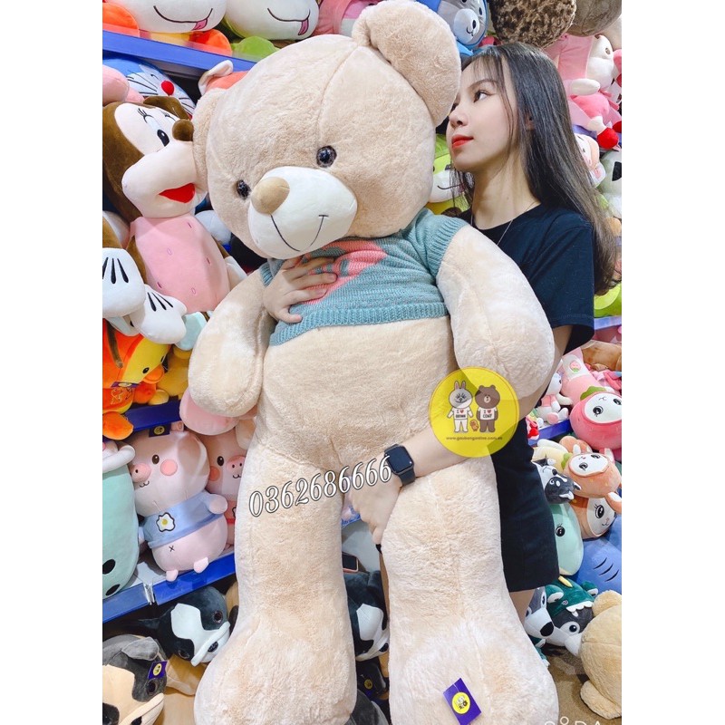 Gấu bông Teddy - Teddy I Love U 2 màu kem hồng Cao Cấp - Xưởng gấu bông Việt Nam