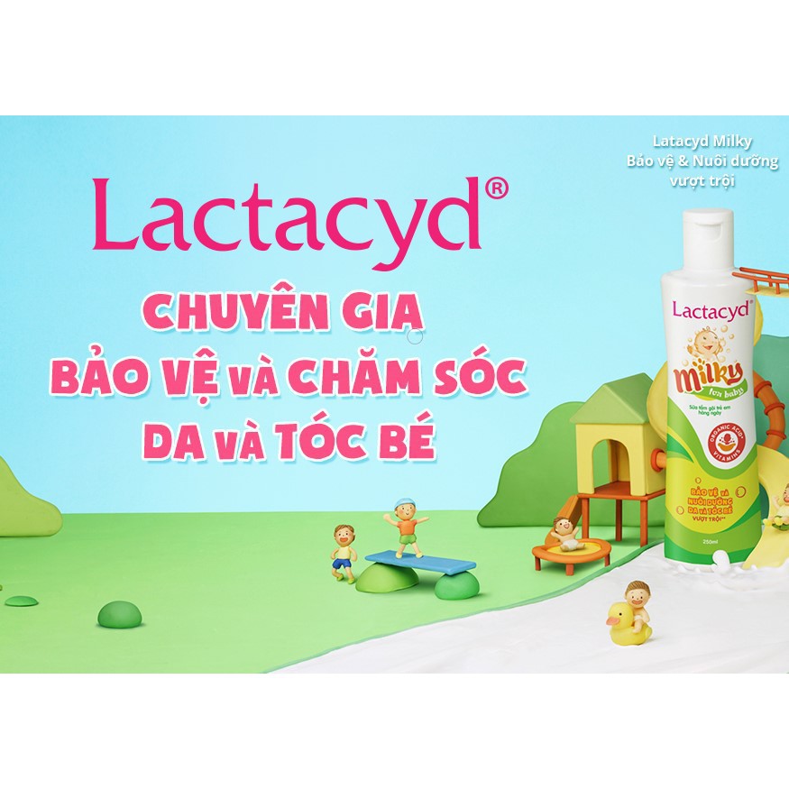 Sữa tắm trẻ em Lactacyd Milky tắm gội ,hỗ trợ điều trị rôm sảy,hăm kẽ cho trẻ sơ sinh