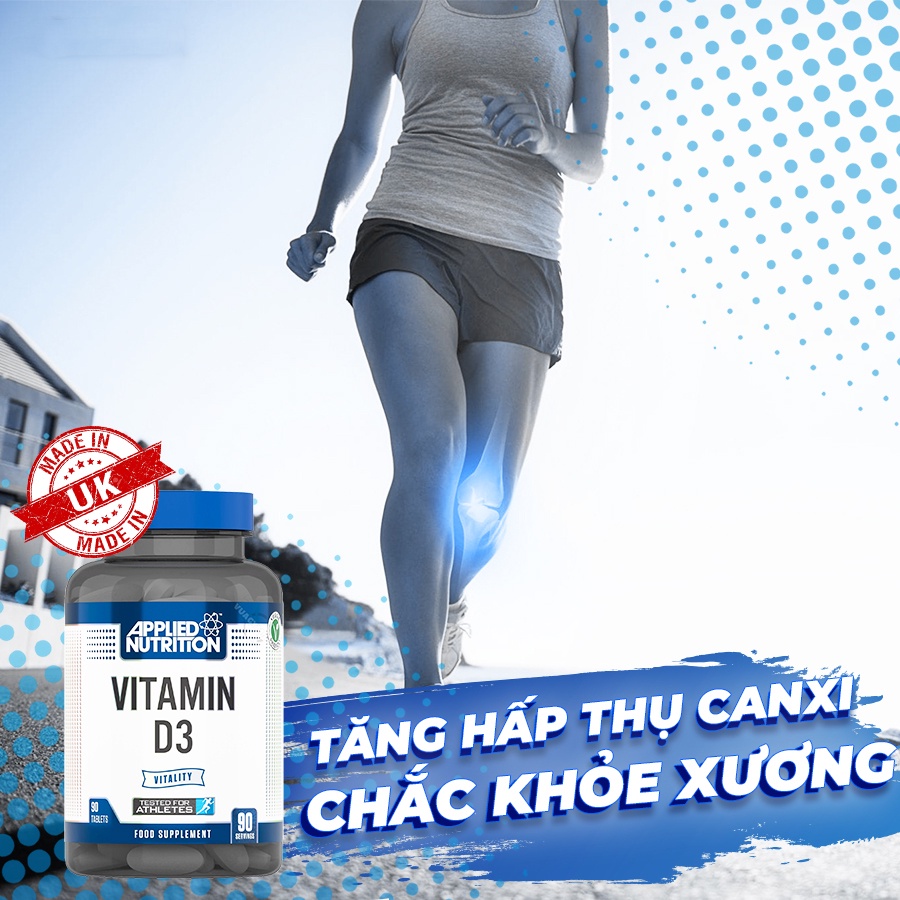 Applied Nutrition Vitamin D3, Giúp Chắc Khẻ Xương Khớp, Tăng Chiều Cao,  Tăng Sức Đề Kháng ( 90 Viên ) | Shopee Việt Nam