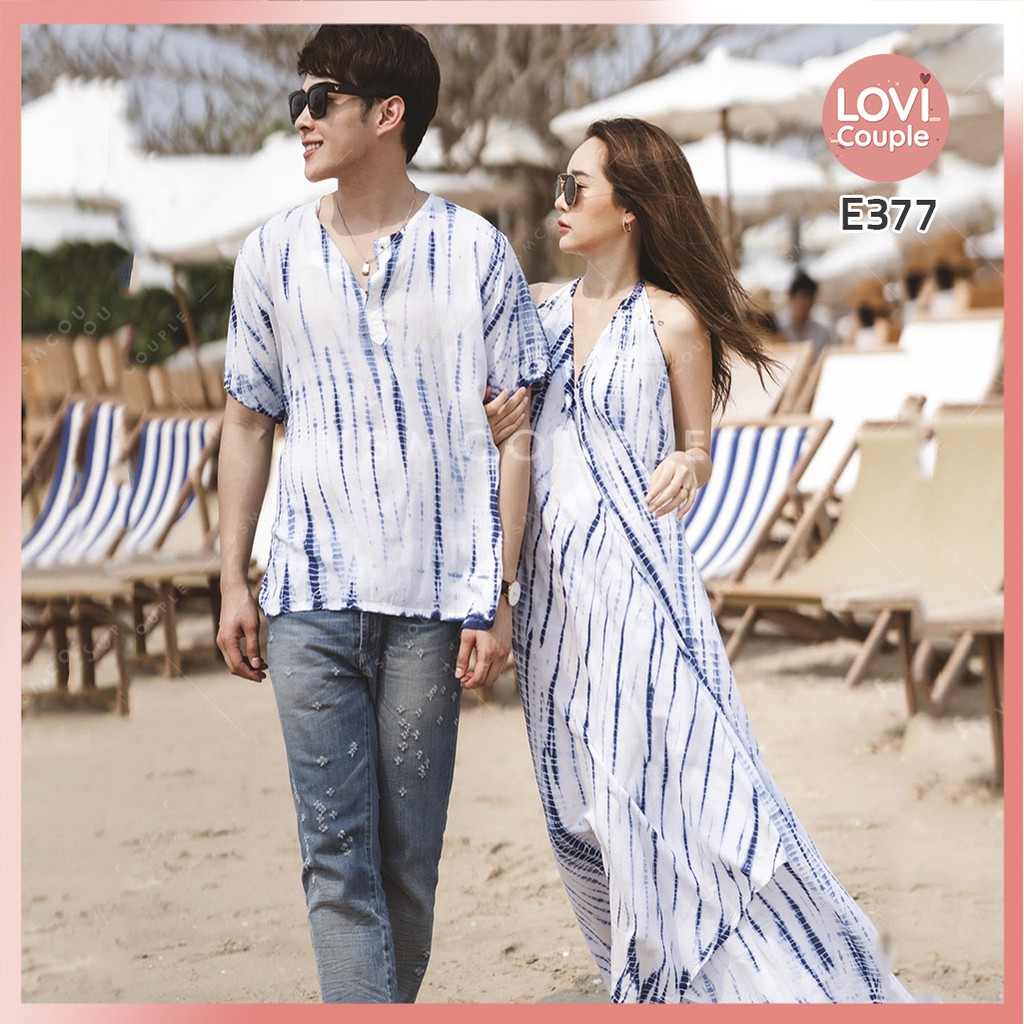Đồ Đôi - Áo Váy Sơ Mi Cặp Đi Biển Thời Trang E377