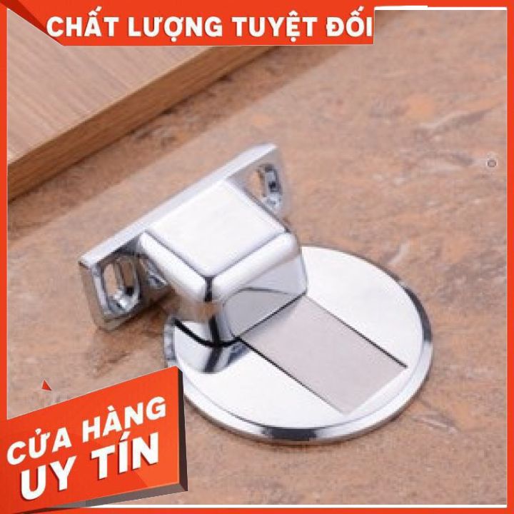 Chặn cửa nam châm hít tự động chống va đập hiệu quả. Hợp kim kẽm chống rỉ, Dán keo 3M hoặc bắt vít (kèm cả 2 phụ kiện)