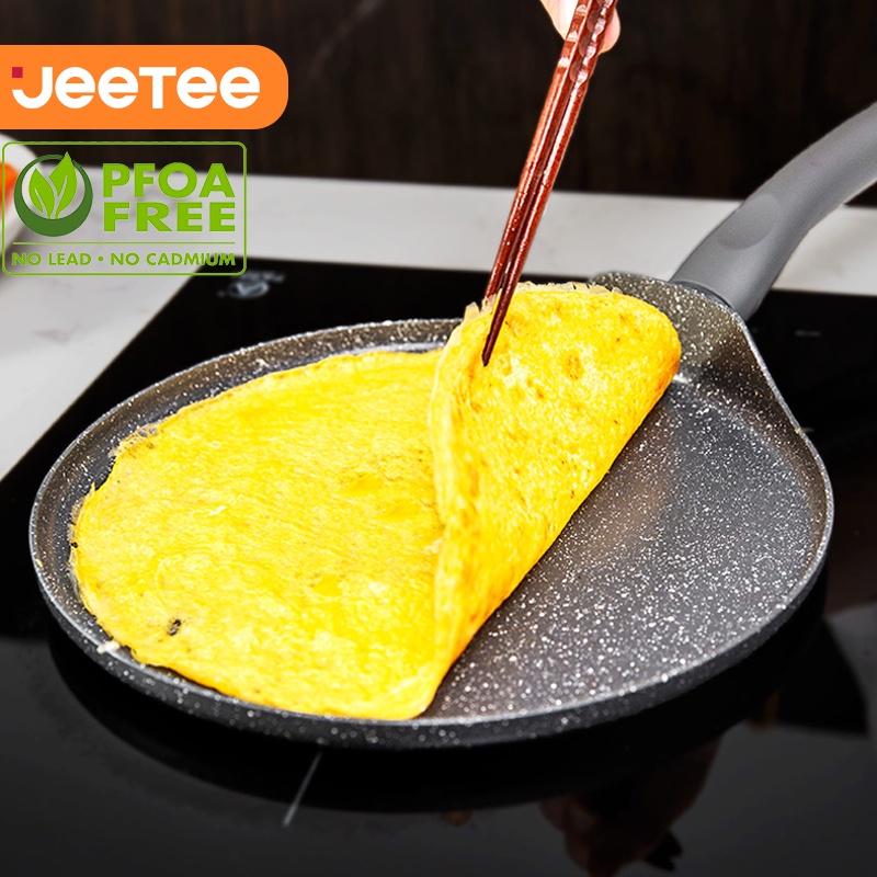 Chảo chống dính JEETEE vân đá cẩm thạch 25cm dùng làm bánh crepe đế từ