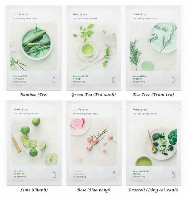 Mặt nạ Innisfree My Real Squeeze Mask (New 2020)HÀNG CHÍNH HÃNG  FREE SHIP TOÀN QUỐC
