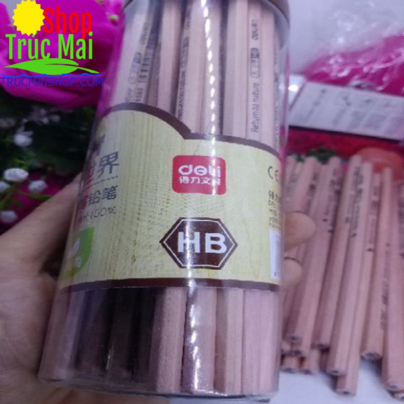 Hộp 50 bút chì gỗ tự nhiên  loại 1 Deli