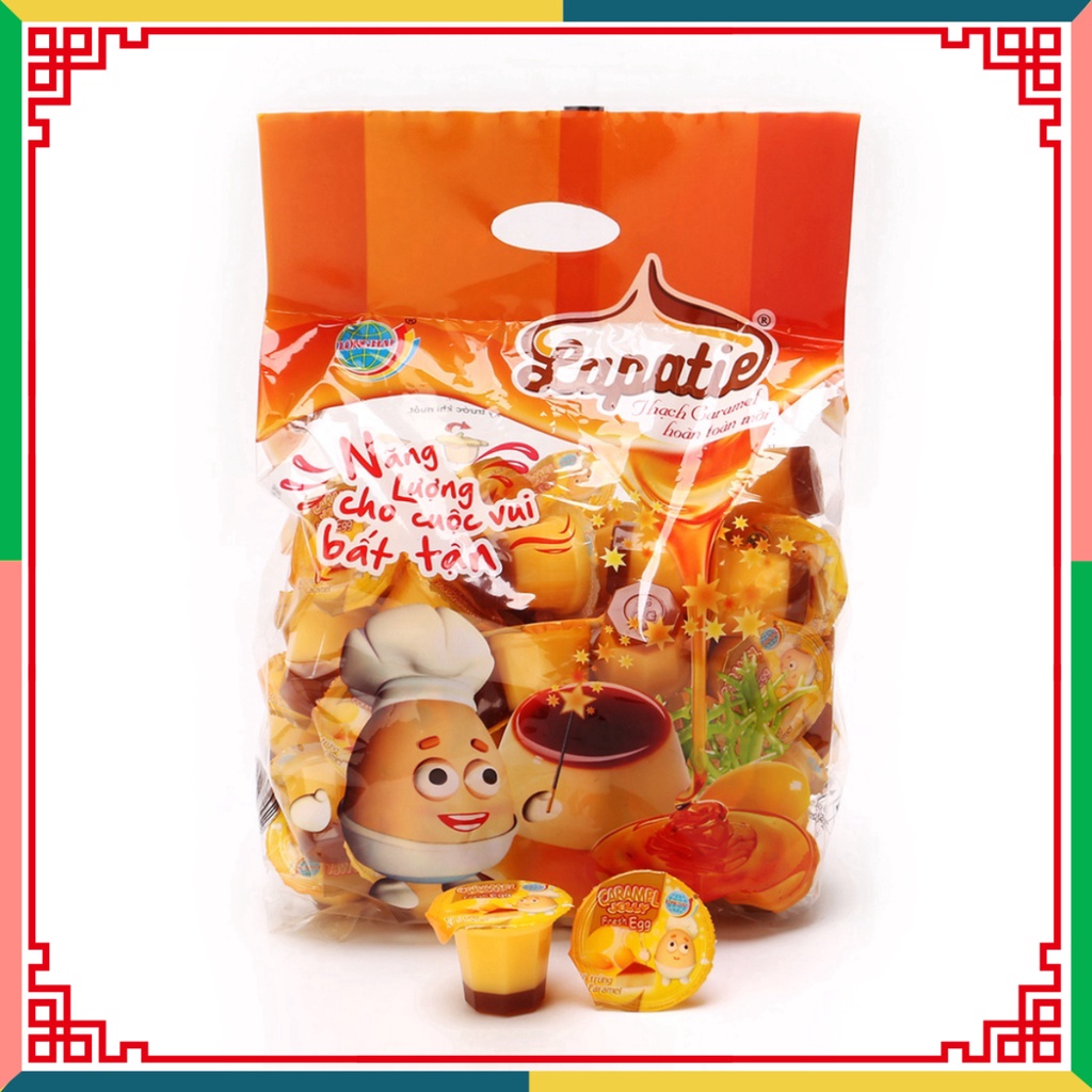 Thạch caramel Lapatie, thạch caramen trứng Long Hải tải trọng túi 992 g