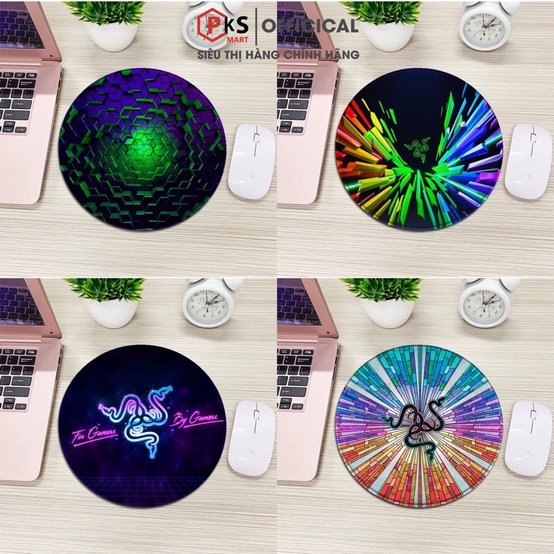 Lót Chuột, Pad Chuột 20x20-30x30 Hình Tròn May Bo Viền Chắc Chắn RAZER - ONE PIECE Loại A+ In Sắc Nét Không Phai Màu