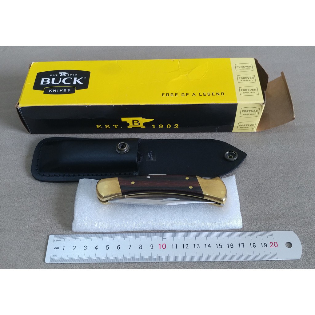 Dao gấp bỏ túi Buck 110 kèm bao da, phù hợp mang theo hàng ngày