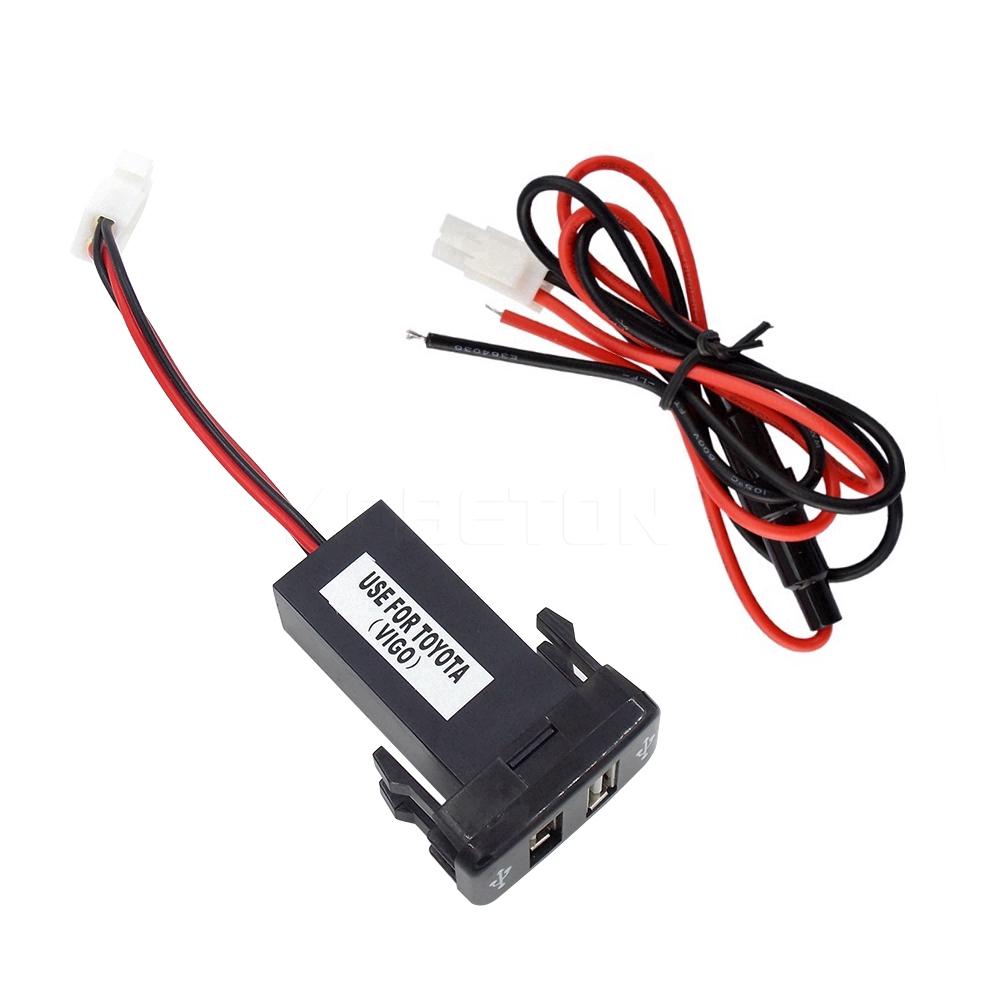 Đầu Cắm Sạc Usb Kép 40x20mm Cho Xe Hơi Toyota 12v-24v 2.1a