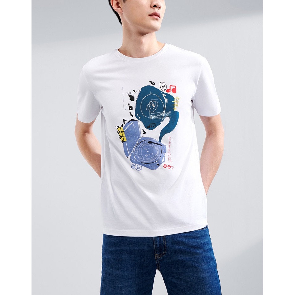 Áo Thun Nam Ngắn Tay HLA Classic Fun Pattern Quality Short Sleeve T-shirt