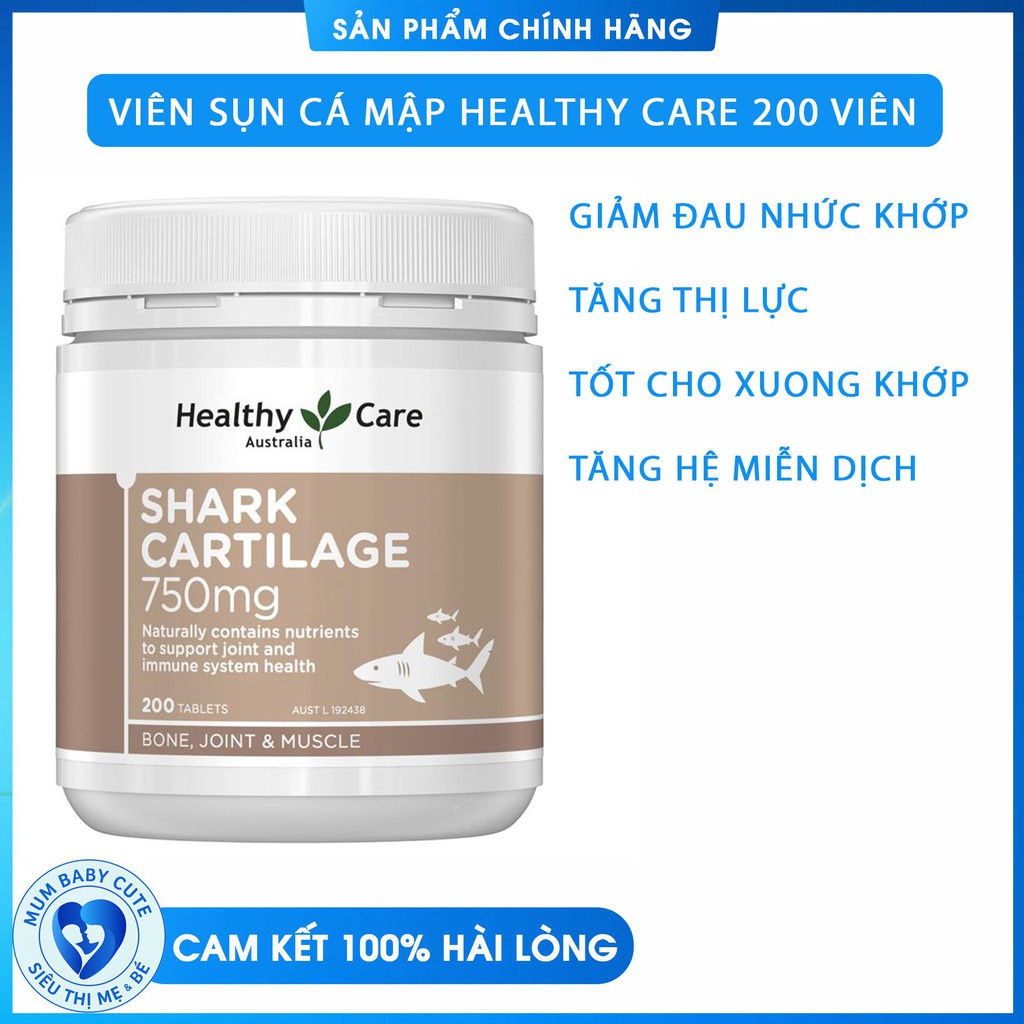 Viên uống sụn cá mập healthy care của úc 750mg 200 viên