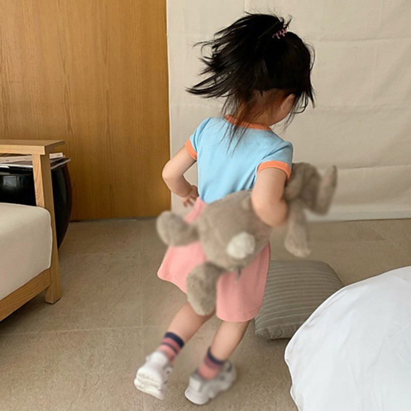 Áo Thun Cotton Tay Ngắn Cổ Tròn In Họa Tiết Hoạt Hình Màu Sắc Kẹo Ngọt Thời Trang Mùa Hè Dành Cho Bé Gái