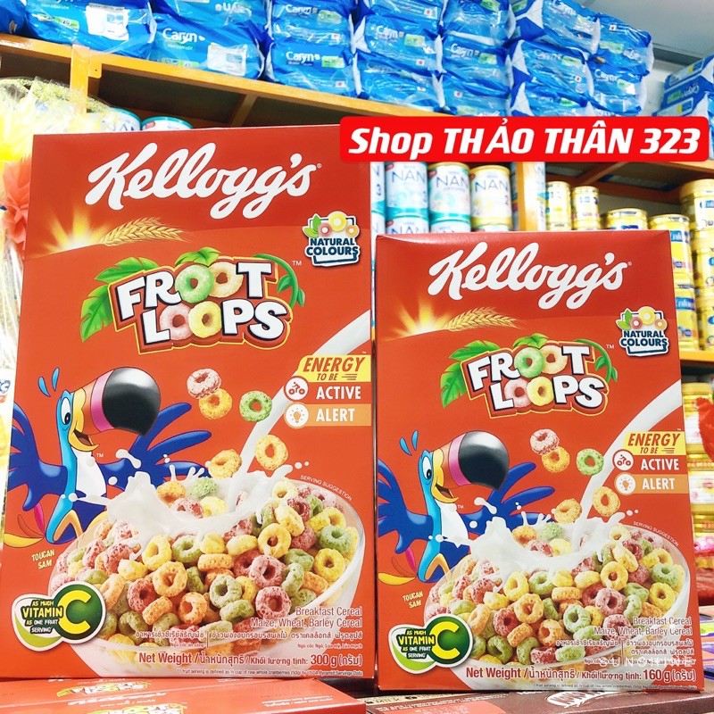 (T12/2022)BÁNH ĂN SÁNG-Ngũ Cốc Dinh Dưỡng Kellogg’s FROOT LOOPS Trái Bây