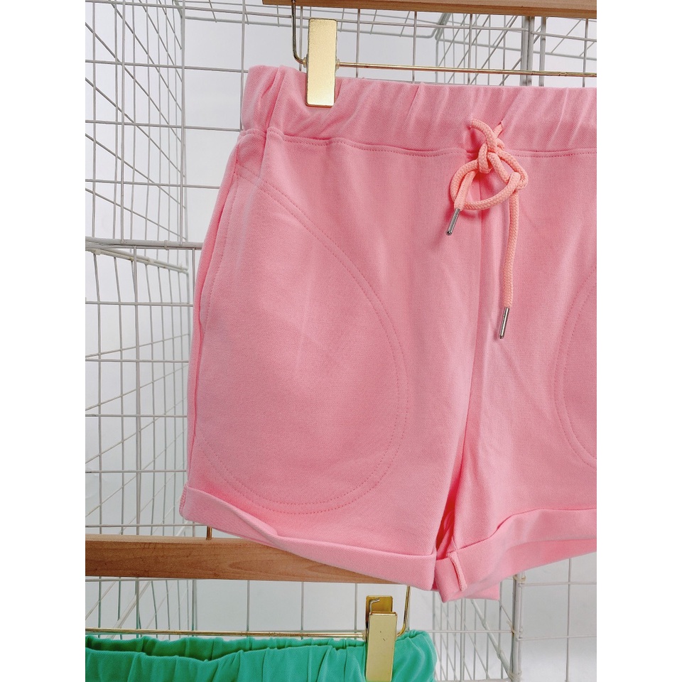 Quần shorts chất thun cotton dày dặn cực đẹp 4 màu đen xanh hồng cam