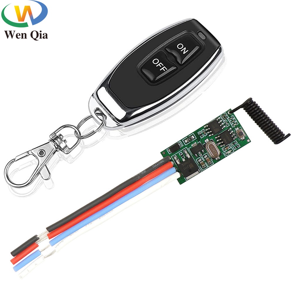 Mô-đun thu tín hiệu không dây WEN QIA 433mhz RF DC 3.6V 6V 12V 24V 30V 1 kênh với bộ phát tín hiệu 2 phím