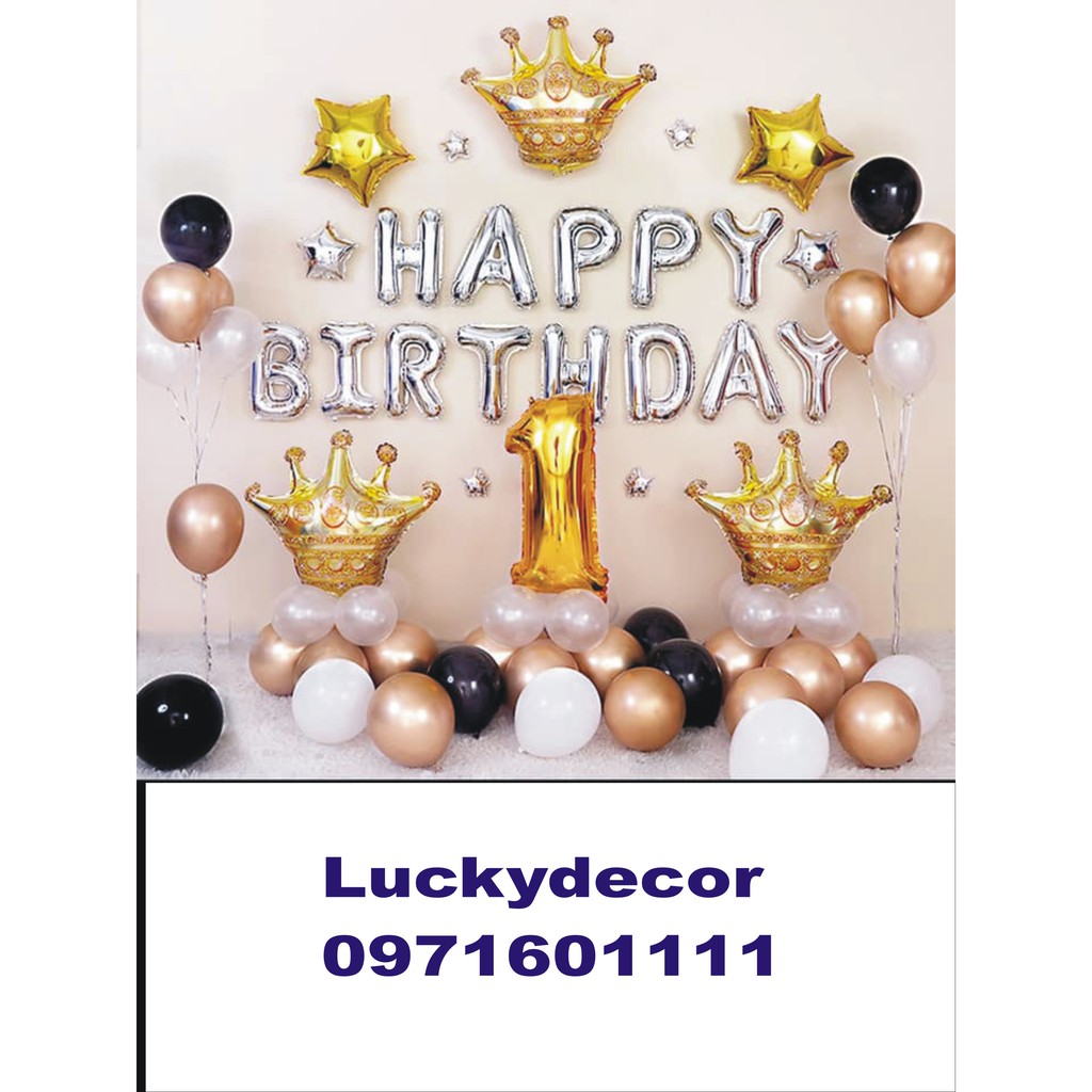 Bộ bóng chữ sinh nhật Happy birthday ( Tặng Quà: bơm bay, băng keo)