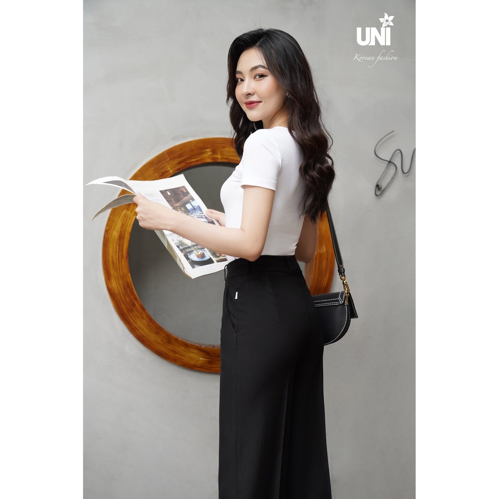Quần Âu Nữ UNIVTH Công Sở Ống Rộng Cao Cấp 1Q0102