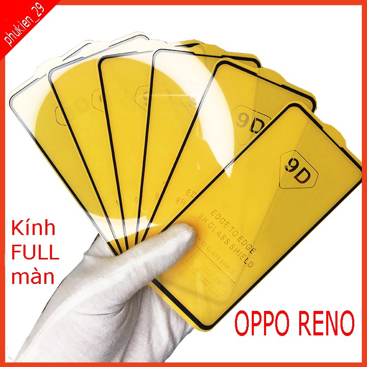 Cường lực OPPO RENO, OPPO F3 PLUS, OPPO K3 ,RENO 5, A5 2020, A9 2020 full màn hình , Tặng kèm giấy lau kính Educae86