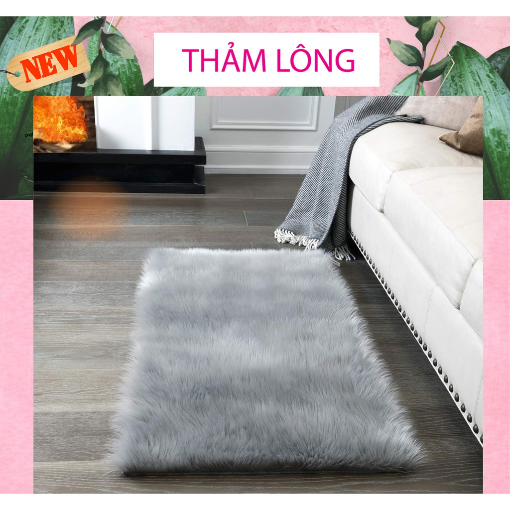 Thảm lông màu xám trải sàn [HÀNG CHẤT LƯỢNG] kích thước 1m x 60cm