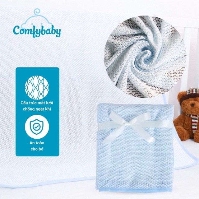 MADE IN THAILAND - Chăn lưới thoáng khí chống ngạt kiêm quấn ủ kén, trùm xe đẩy cho bé Comfybaby