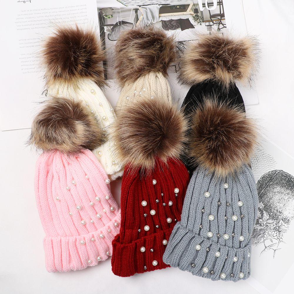 EUCA Mũ Len Beanie Chóp Quả Bông Cho Bé