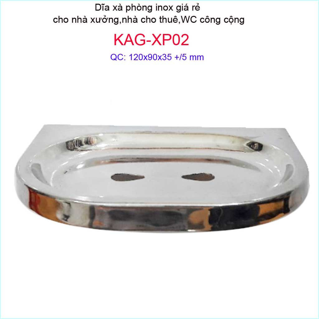 Dĩa xà phòng Inox 304 cho nhà trọ, dĩa đựng xà bông cục KAG-XP02