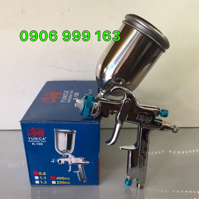 SÚNG PHUN SƠN K100 yunica ĐẦU PHUN 0.8mm PHỦ BÓNG XE HƠI