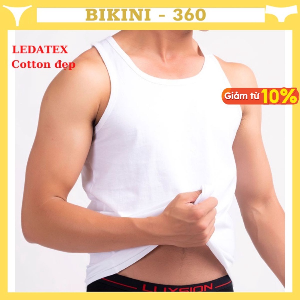Aó 3 Lỗ Nam LEDATEX loại 1 thun lạnh Lót nam không tay sát nách Chất Cotton Dầy mềm mát chất Đẹp