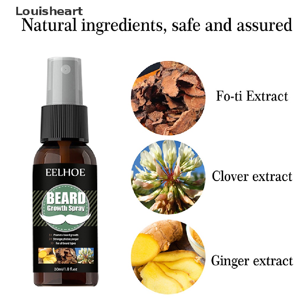 [Louisheart] Natural Accelerate Facial Hair Grow Beard Essential Oil Hair & Beard Growth Oil New Stock